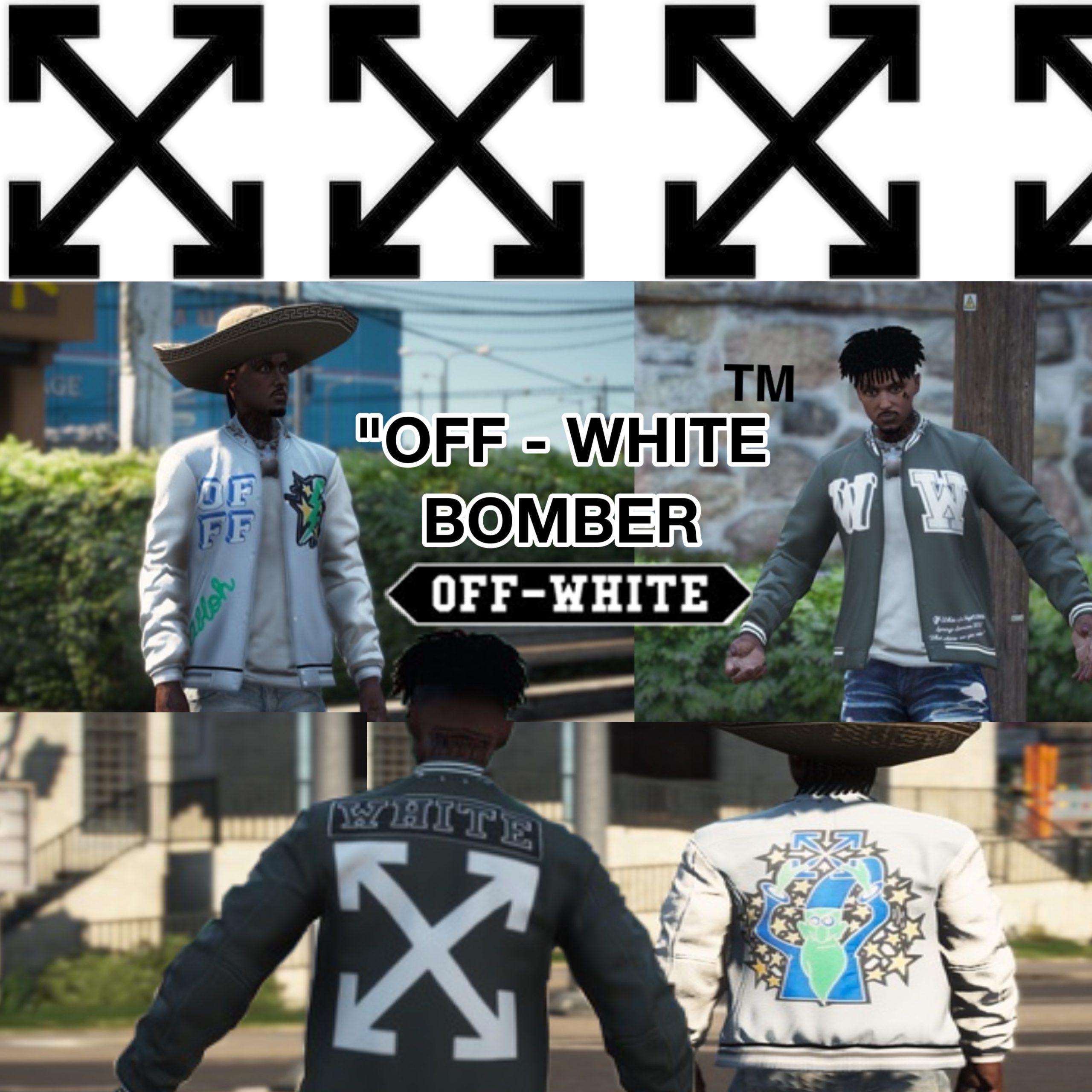 Custom Off White Bomber Jacket for MP Male 1.1