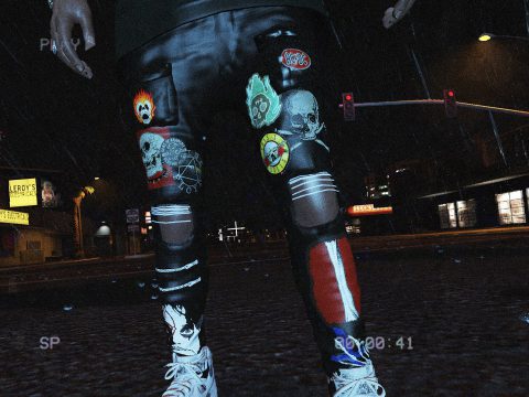 Retro Rockstar Patched Jeans V1
