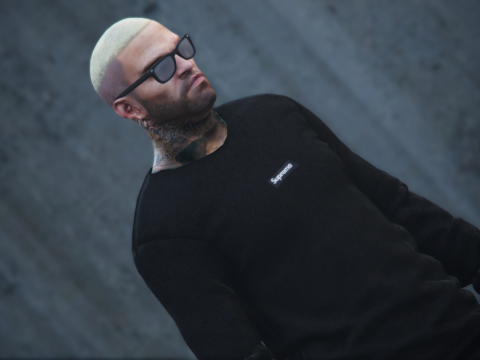 Supreme Black box logo x Crewneck Sweatshirt 1.0
