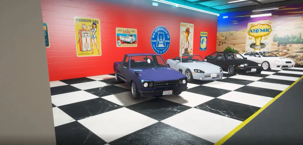 Tuners DLC stock cars spawned into the Tuner Garage [Menyoo]