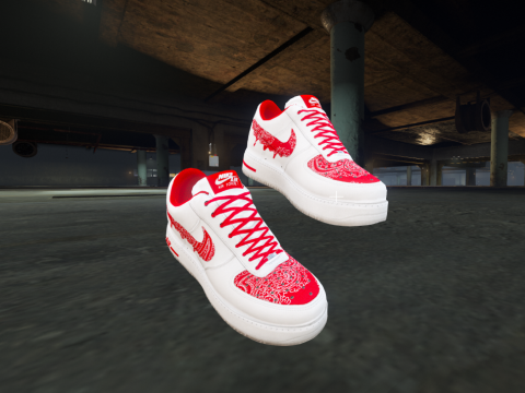 Air Force 1 Red Bandana Customs For Franklin 1.0