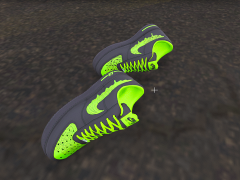 Air Force 1 Slime Green and Black Customs for Franklin 1.0