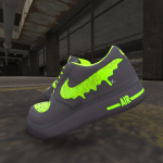 Air Force 1 Slime Green and Black Customs for Franklin 1.0
