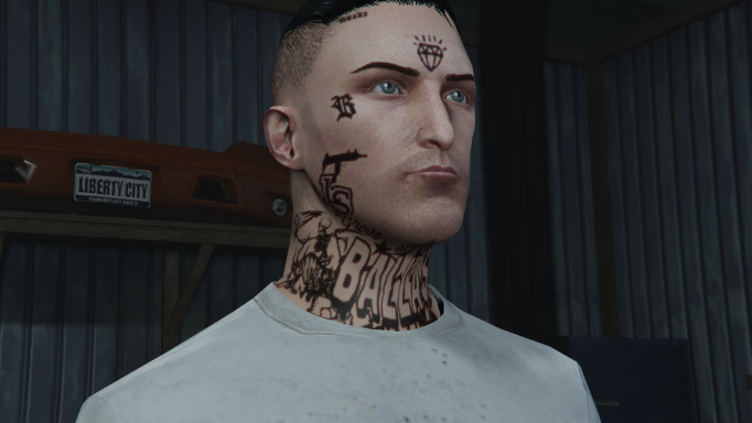 Crip face tatts beard line up  GTA 5 mod