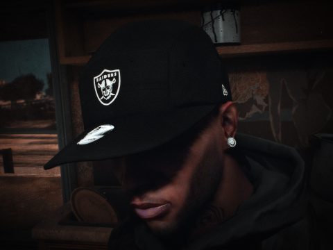 MP Male Las Vegas Raiders Satin Black Coaches Jacket + 9FIFTY Snapback