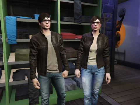 Retextured Leather Jacket for MP Male