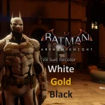 Batman Arkham Knight v8 Suit White Gold and Black Recolor 1.0