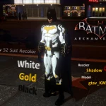 Batman New 52 Suit White - Gold - Black Recolor