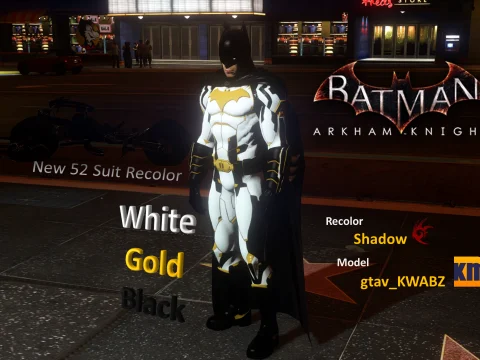 Batman New 52 Suit White - Gold - Black Recolor