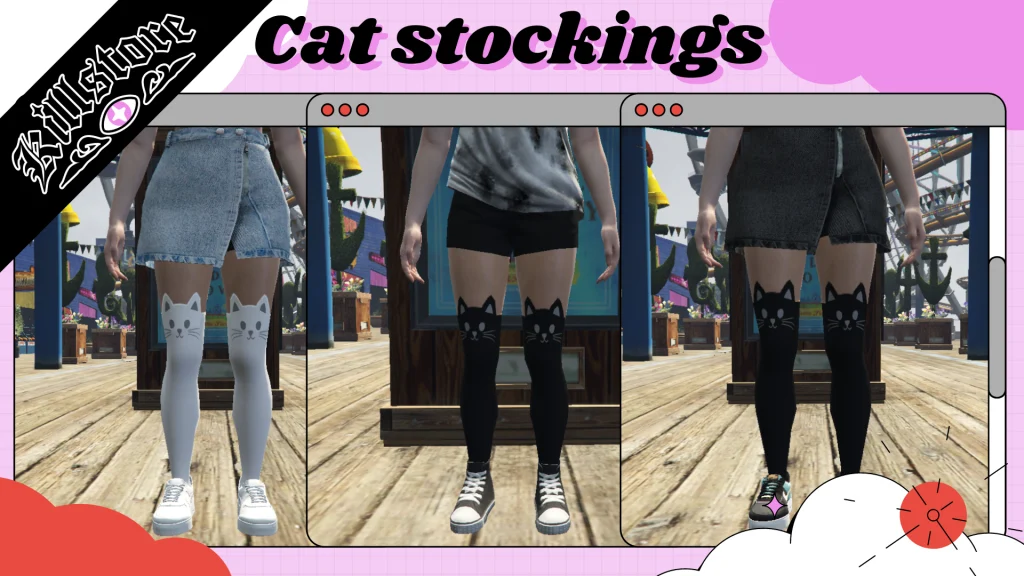 Black Shorts with Cat Stockings for MP Female 1.2