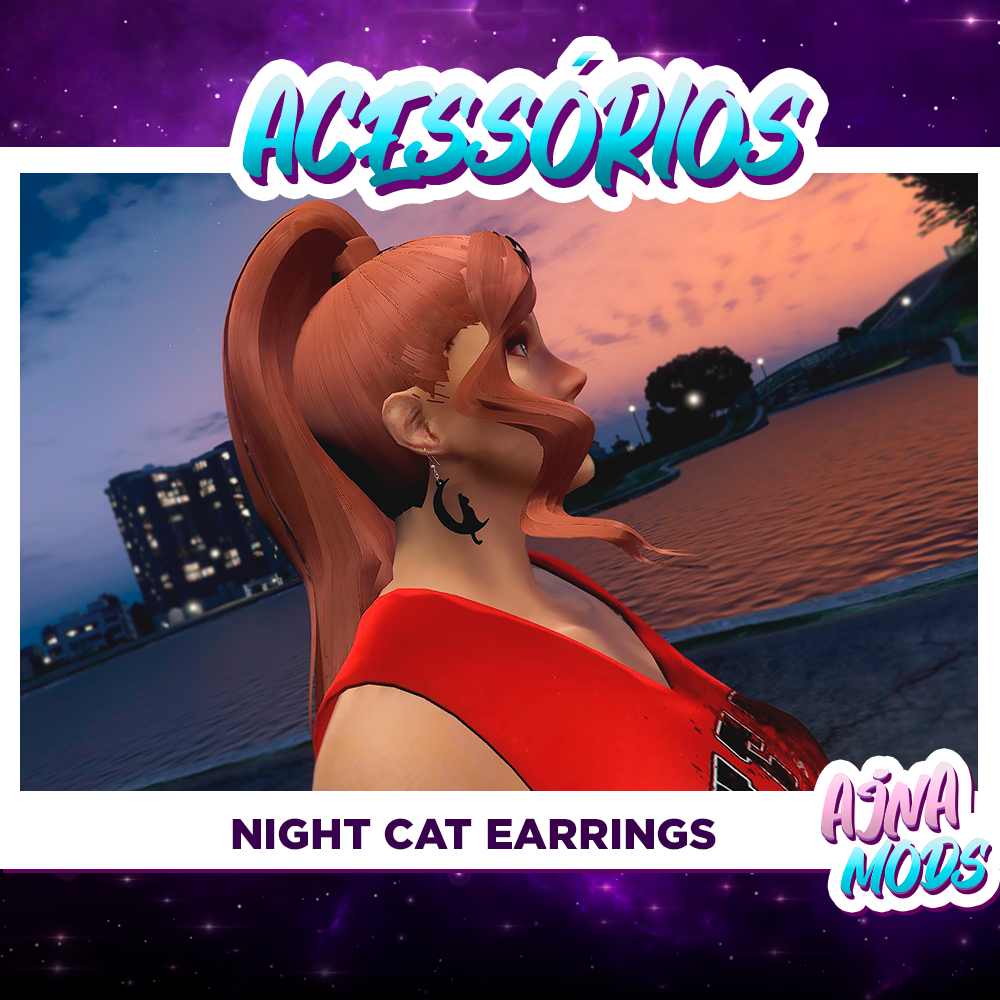 Night Cat Earring - Original by AjnaMods 1.0
