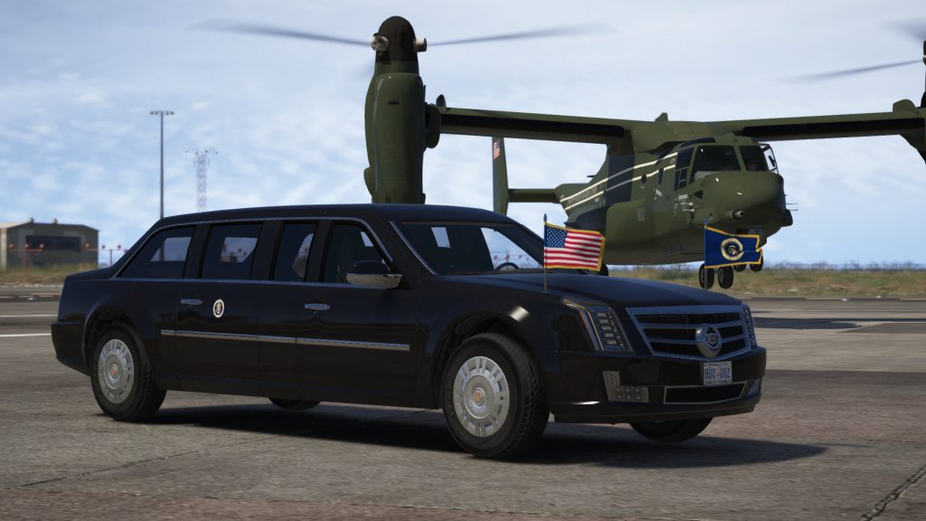 Cadillac "The Beast" Presidential State Car [Waving flags | Add-On]