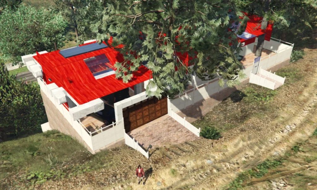 Red Hillside Home