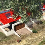 Red Hillside Home