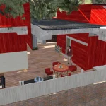 Red Hillside Home