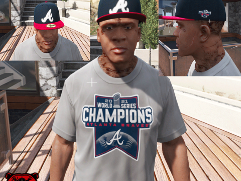 2021 Atlanta Braves World Series Shirt and Hat Texture 1