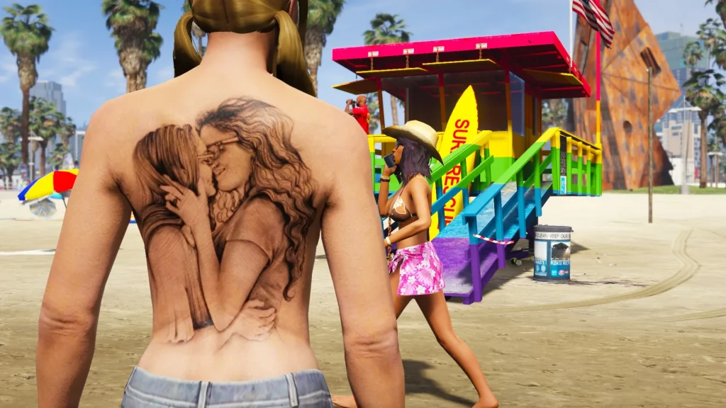 Back tattoo kissing girls for MP Female 1.0