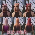 Buns With Long Dip Dye Female Hair 1.0