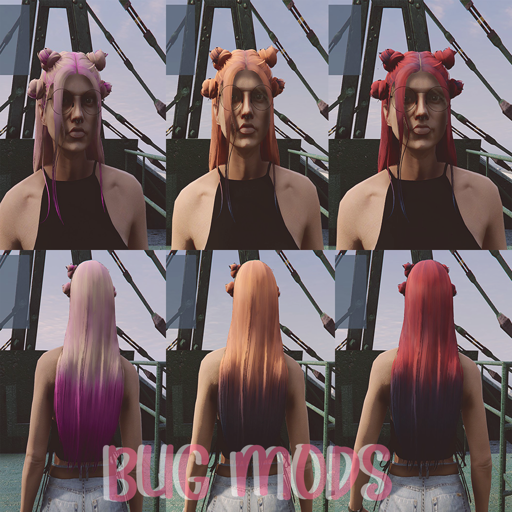 Long Hair With Two Buns For Mp Female Gta 5 Mod 