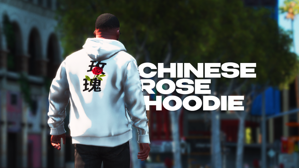 Chinese Rose - Black//White Hoodie 1