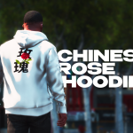 Chinese Rose - Black//White Hoodie 1