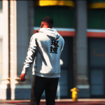 Chinese Rose - Black//White Hoodie 1