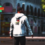 Chinese Rose - Black//White Hoodie 1
