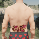 Lower Back Tattoo - Skulls & Roses V1