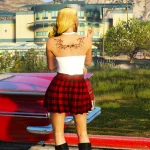 Upperback Tattoo Tribal Skull for MP Female 1.0