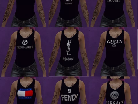 Designer logo Top for female retextured 1.0