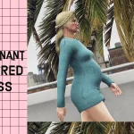Pregnant Shirred Dress for MP Female 1.0