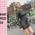 Pregnant Shirred Dress for MP Female 1.0