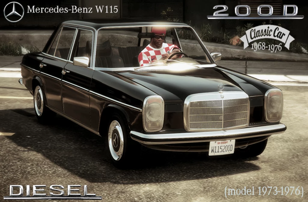 Mercedes-Benz W115 200d + Taxi [Add-On / Replace | LODS] 1.0