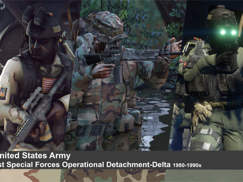 US Army, 1st Special Forces Operational Detachment Delta (Addon Ped/Replace Ped)(3 Camos) 1.0