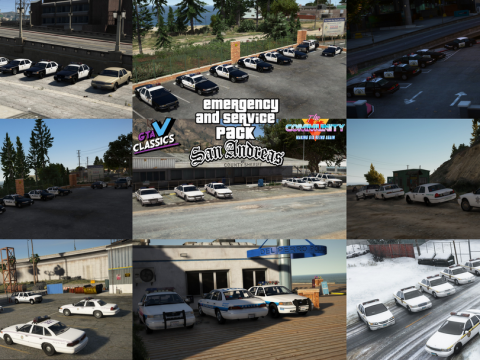 1990s San Andreas Emergency And Service Vehicles pack [ Add-on | Non-els | Lods ] 1.0