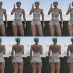 Bridal floral - plant-pattern on white lingerie 1.0