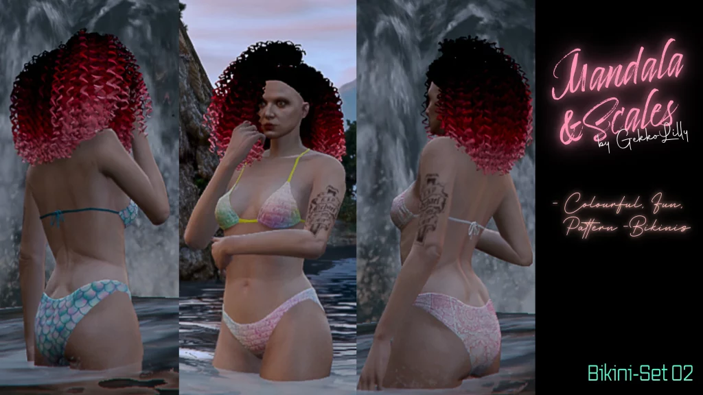 Mandala & Scales - Colourful, Fun, Pattern - Bikinis 1.0