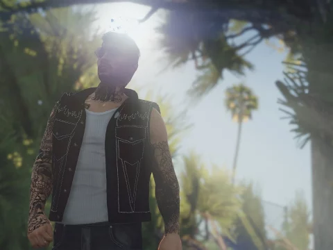 Basements Custom Flamed Denim Vest 1.0