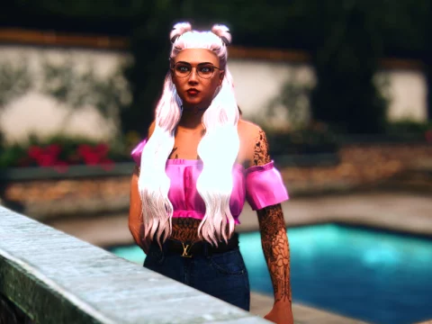 Long wavy hair with buns for MP Female 1.0