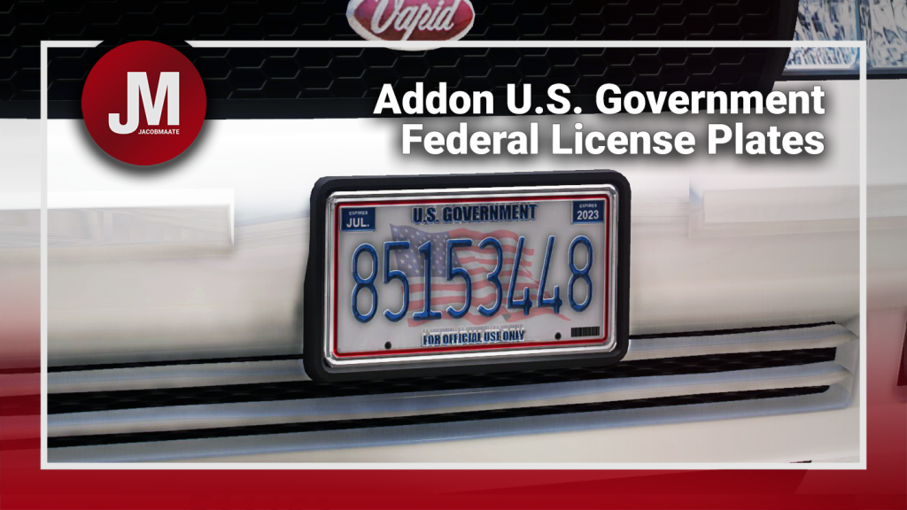 Addon U.S. Government Federal License Plates 1.0