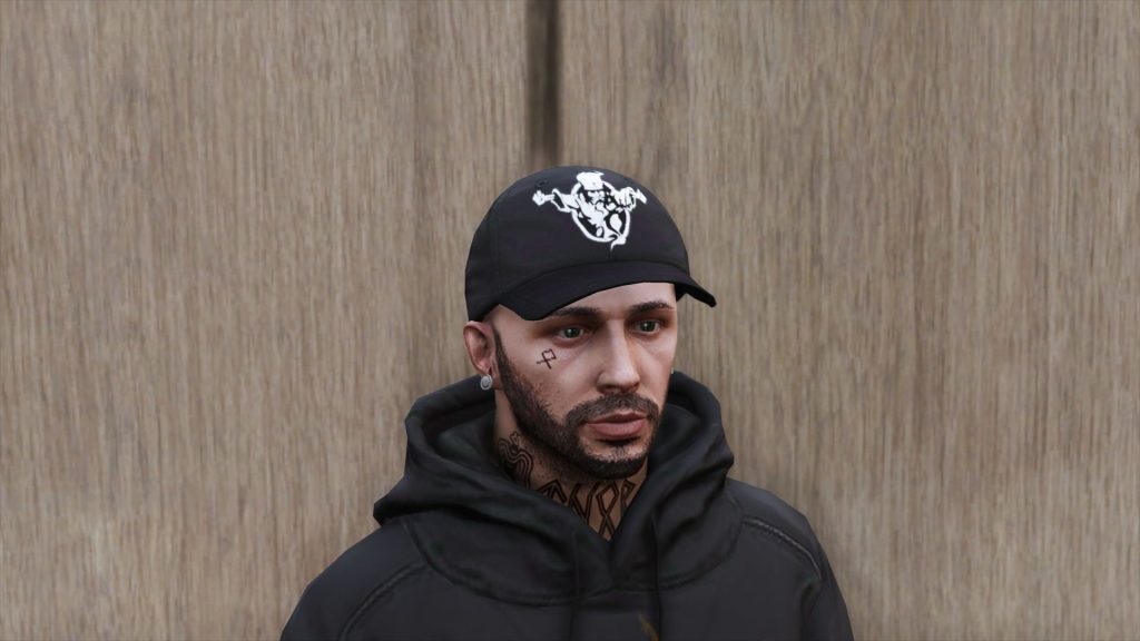 Cap Black Thunderdome White [Freemode Male]