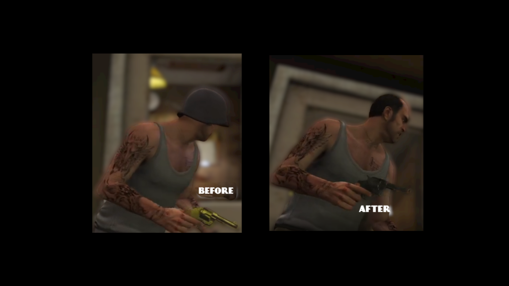 NO GOLD TINT FOR DOUBLE-ACTION REVOLVER