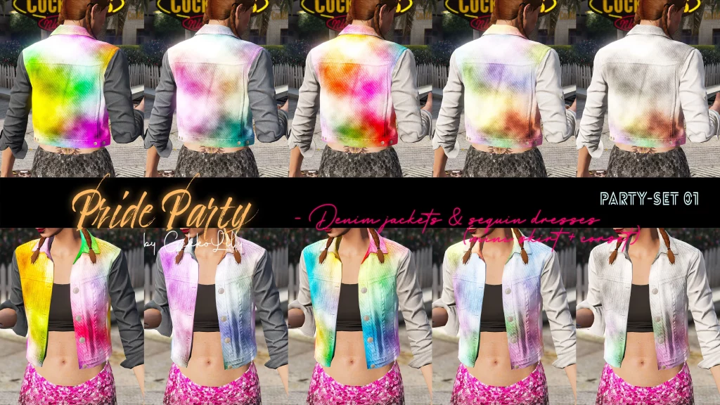 Pride Party - Denim jackets & sequin dresses (skirt + corset) for MP female 1.0