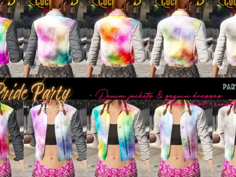 Pride Party - Denim jackets & sequin dresses (skirt + corset) for MP female 1.0