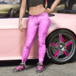 Red and Pink Leather Pants for MP Female 1.0