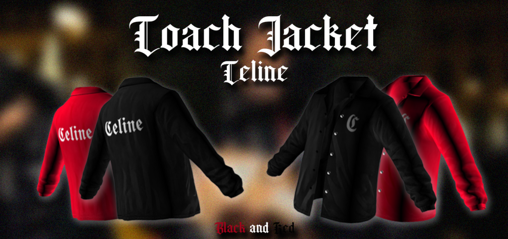 Celine Satin Black/Red Coaches Jacket for MP Male