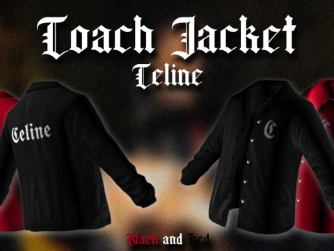 Celine Satin Black/Red Coaches Jacket for MP Male