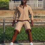 Gucci Wide-Leg Logo-Jacquard Wool And Cotton-Blend Shorts For MP Male 4K Textures