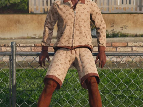 Gucci Wide-Leg Logo-Jacquard Wool And Cotton-Blend Shorts For MP Male 4K Textures