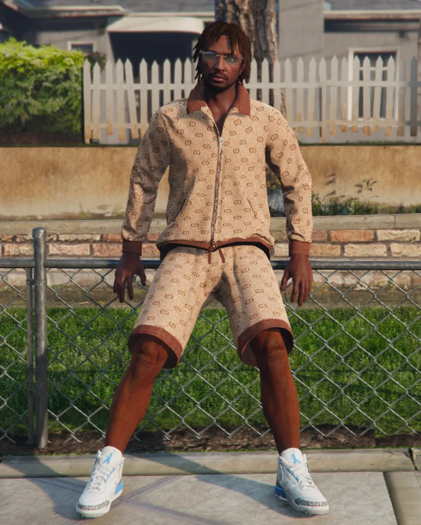 Gucci Wide-Leg Logo-Jacquard Wool And Cotton-Blend Shorts For MP Male 4K Textures